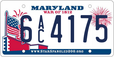 MD license plate 6AC4175