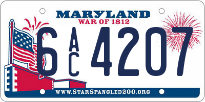 MD license plate 6AC4207