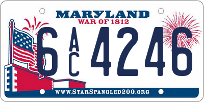 MD license plate 6AC4246