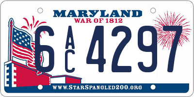 MD license plate 6AC4297