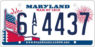 MD license plate 6AC4437