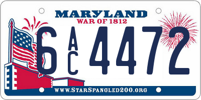 MD license plate 6AC4472