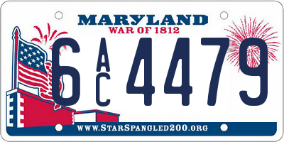 MD license plate 6AC4479