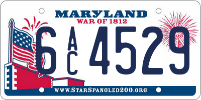 MD license plate 6AC4529