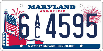 MD license plate 6AC4595