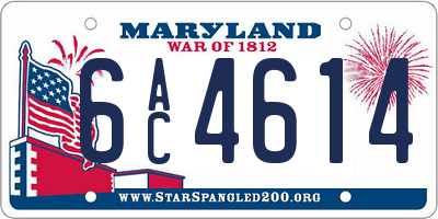 MD license plate 6AC4614