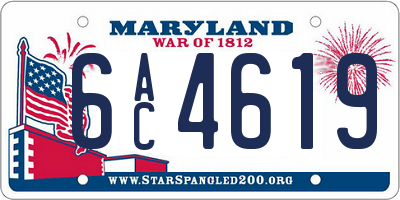MD license plate 6AC4619