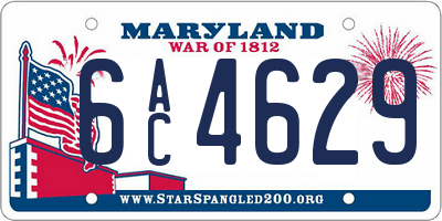 MD license plate 6AC4629