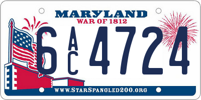 MD license plate 6AC4724