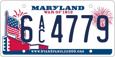 MD license plate 6AC4779