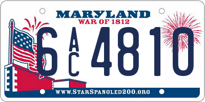 MD license plate 6AC4810