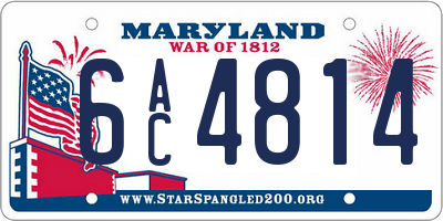 MD license plate 6AC4814