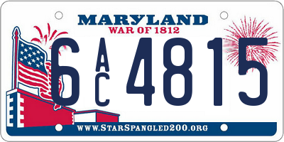 MD license plate 6AC4815