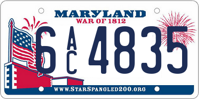 MD license plate 6AC4835