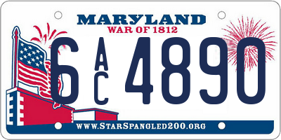 MD license plate 6AC4890