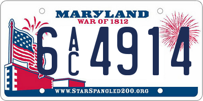 MD license plate 6AC4914