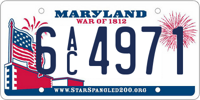 MD license plate 6AC4971