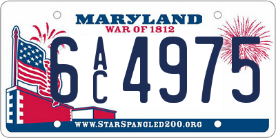 MD license plate 6AC4975