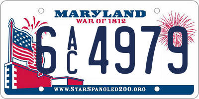 MD license plate 6AC4979
