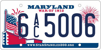 MD license plate 6AC5006