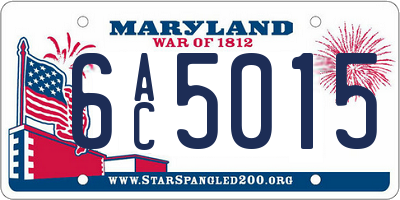 MD license plate 6AC5015