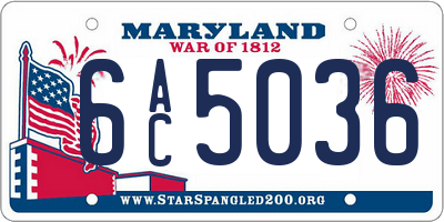MD license plate 6AC5036
