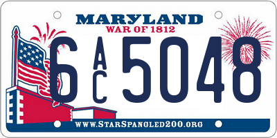 MD license plate 6AC5048