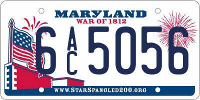MD license plate 6AC5056