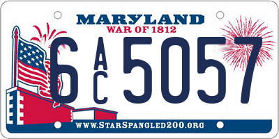 MD license plate 6AC5057