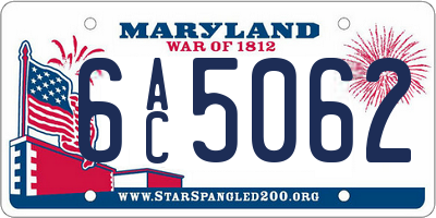 MD license plate 6AC5062