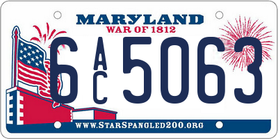 MD license plate 6AC5063