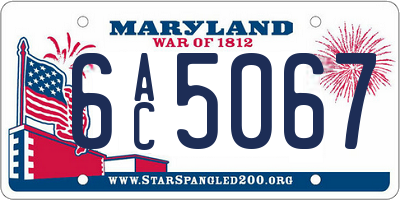 MD license plate 6AC5067