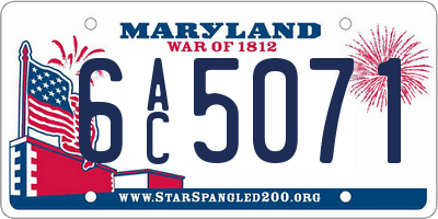 MD license plate 6AC5071