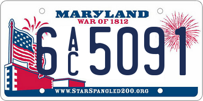 MD license plate 6AC5091