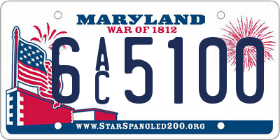 MD license plate 6AC5100