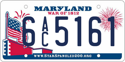 MD license plate 6AC5161