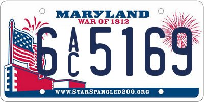MD license plate 6AC5169