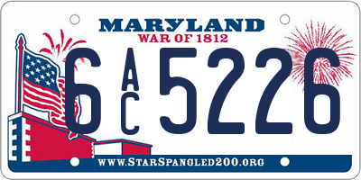 MD license plate 6AC5226