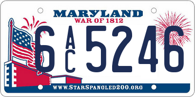 MD license plate 6AC5246