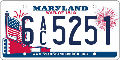 MD license plate 6AC5251
