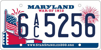 MD license plate 6AC5256