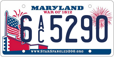 MD license plate 6AC5290