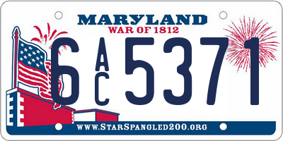 MD license plate 6AC5371