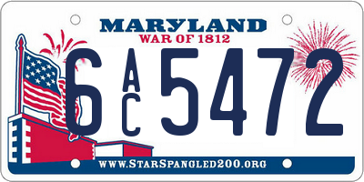 MD license plate 6AC5472