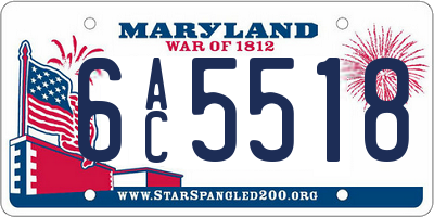 MD license plate 6AC5518