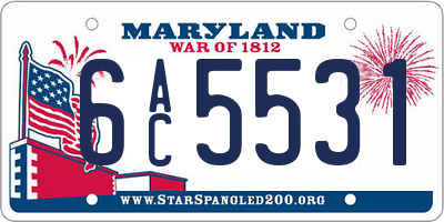 MD license plate 6AC5531