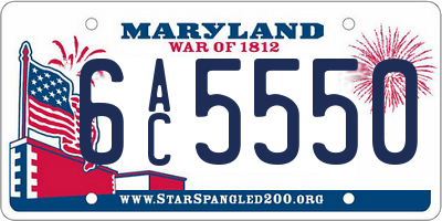 MD license plate 6AC5550