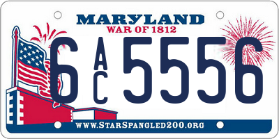 MD license plate 6AC5556