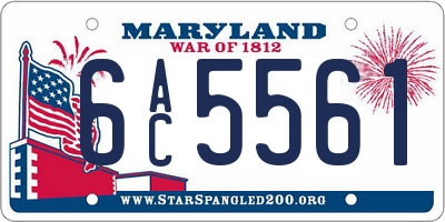 MD license plate 6AC5561