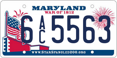 MD license plate 6AC5563